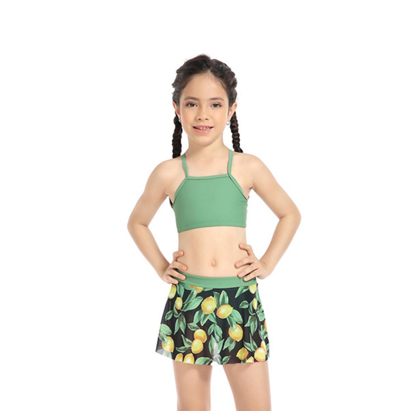 Детский купальник из 3 частей с высокой талией. Купальник из 3 частей. 164 зелёный